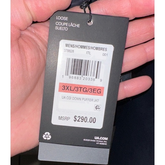 UNDER ARMOUR MEN’S COLDGEAR INFRARED DOWN PUFFER JACKET-BLACK size 3x NWT - Picture 9 of 10